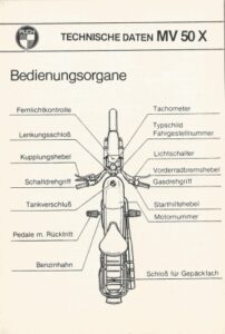 PUCH MV 50 X Originale Betriebsanleitung Von 1983 Datenblatt Kein